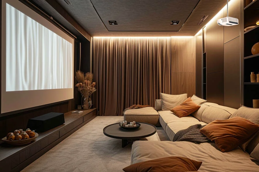 home theater projector and screen